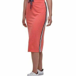 Tommy Hilfiger Midi Skirt Coral SIZE: LARGE;
